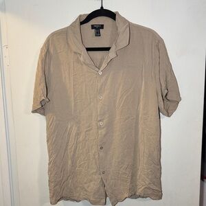 Faded Glory Casual Tan Button Down Shirt